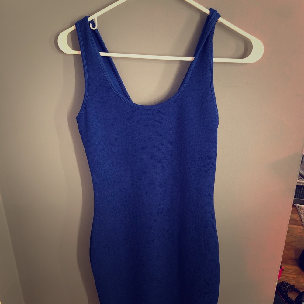 Blue bodycon stretchy dress